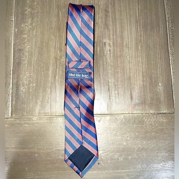 The Tie Bar Silk Red Blue Tie - Picture 2 of 4